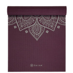 Gaiam Midnight Plum Sundial Flower Yoga Mat 5 mm