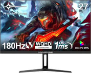 Écran PC Gamer 27 Pouces, 180Hz, IPS, 1ms, WQHD 2560 X 1440, 120% sRGB, AMD FreeSync, Inclinaison Réglable, Prend en Charge HDMI2.0/DP1.2, Compatible avec Mural VESA75*75MM- MFG27F4Q