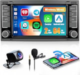 Android 13 Autoradio Carplay Wireless Pour Vw Touareg 2004-2011 Transporter Ts 2004-2009,7 Pouces Android Auto Poste Radio Voiture Bluetooth Ecran Voiture Gps Wifi Camera De Recul(2+64G)