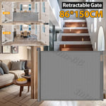 Pet Safety Gate Retractable Dog Barrier Folding Home Doorway Stair Guard UK