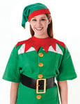 Bristol Novelty Adults Red & Green Santas Helper Elf Christmas Hat Accessory Set