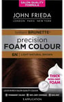 3 X John Frieda Precision Foam Colour Hair Dye, Number 6N, Light Natural Brown