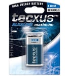 TECXUS batteri 9V alkaline 6 LR 61  blister med 1 batteri