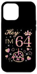 Coque pour iPhone 12 Pro Max Bougie d'anniversaire pour 64e anniversaire Inscription Hey I'm 64, 64 Years Old Women