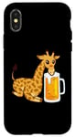 Coque pour iPhone X/XS Girafe Bière amusante Amoureux de girafe – Girafe drôle