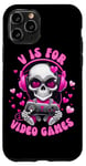 Coque pour iPhone 11 Pro V est pour les jeux vidéo Skull Headphones