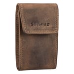 STILORD 'Lenn' RFID Key Pouch Leather Vintage Holder with Ring Elegant Coin Wallet Faraday Bag for Car Keys Leather Purse Organiser, Colour:Middle Brown