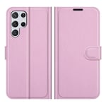 Samsung Galaxy S22 Ultra 5G - Læder cover / pung - Pink