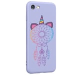 Coque violet Iphone 7 8 et SE 2020 et 2022 Dreamcatcher licorne