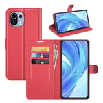 Xiaomi Mi 11 Lite 5G      Pu Wallet Case    [Red]