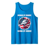 Human By Chance Sigma By Choice Wolf Men And Women Vintage Tank Top