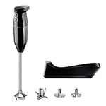 bamix cordless PRO Set avec mixeur plongeant sans fil, Station de charge, Couteau, Disque fouet, Disque mélangeur, Inox, 250 W, 3 vitesses, Fabriqué en Suisse, Noir