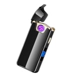 Lighters USB arc Lighter Rechargeable Windproof Flameless Plasma Electric Lighter for Candle Cigarette Paper with USB Charging Cable,Black