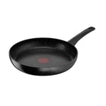 Tefal Titanium Stone Strength Frying Pan 30cm, High-Performance Non-Stick Coating, Metal Spatula Safe, All Hobs Including Induction, E1050745, Black