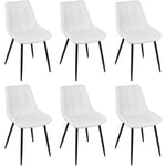 Dazhom - Lot de 6 Chaises de Salle à Manger en Simili Cuir Chaises de cuisine tapissées Blanc