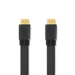 Nedis High Speed ​​HDMI ™ kabel med Ethernet | HDMI™ Stik | HDMI™ Stik | 4K@30Hz | 10.2 Gbps | 10.0 m | Fladt | PVC | Sort | Label