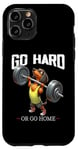 Coque pour iPhone 11 Pro Go Hard Or Go Home Teckel Haltérophilie Fitness Gym