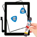 PACK Vitre Tactile iPad4 A1458 Noir Écran Verre Assemblé KIT Outils Joint Cadre