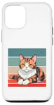 Coque pour iPhone 12/12 Pro Chat Calico Félin Détendu Tranquille Orange Pose Calme