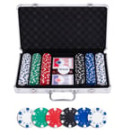 Pokerset i metallväska, med 300 marker (11.5 grams)