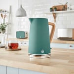 Swan Nordic Pine Green 1.7L Kettle, 2 Slice Toaster & 20L Digital Microwave Set