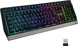 Clavier Gamer Sans Fil AZERTY - Clavier Gaming Wireless, Ergonomique, Discret, B