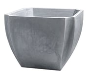 EDA - Bac à Arbustes PALMEA Carré 110 L - avec roulettes - Double Paroi - Réserve d'eau Intégrée - Usage Intérieur ou Extérieur - 70 x 70 x 55 cm - Gris