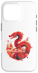 Coque pour iPhone 16 Pro Année du Dragon Symbole de Force et de Fortune