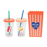 Mr. Wonderful - Set de boîte à Pop-Corn + 2 Verres pour des Couples Qui méritent Le Tapis Rouge - Capacité du Bol: 1,5 Litre