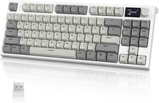 X ATTACK SHARK K86 GASKET CLAVIER GAMER MECANIQUE SANS FIL, APEX PRO TKL CLAVIER DE JEU, 2.4G/BLUETOOTH/USB-C, ÉCRAN COULEUR TFT, ÉCLAIRAGE RVB, HOT SWAPPABLE INTERRUPTEUR LINÉAIRE[CLA170260]