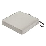 Classic Accessories Montlake FadeSafe Coussin carré pour Chaise de Salle à Manger, 7,6 cm d'épaisseur, très résistant avec Dos résistant à l'eau, Gris chiné, 53,3 x 53,3 x 7,6 cm (l x P x H)