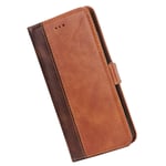 Mipcase Retro-printed Texture Leather Phone Cover, Stitching Holster Wallet Card Holder Kickstand [3-in-1], 360 Drop-proof Dust-proof Scratch-proof Case for iPhone 7 Plus/8 Plus (Brown)