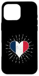 Coque pour iPhone 16 Pro Max Drapeau France Vintage Coeur Viva La France Rétro