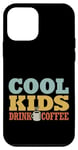 Coque pour iPhone 12 mini Amateur de café rétro, les enfants cool boivent du café