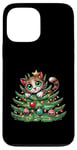 Coque pour iPhone 13 Pro Max Arbre de Noël mignon Père Noël chat dessin animé