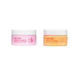 W7 Peachy Clean & Berry Clean Face Cleansing Balm - 2 Piece Set - Makeup Remover Melt With Fruit Juice - Clean Oil Free Skin