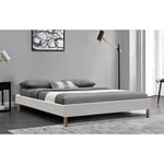 King Of Dreams - mina - Solide et Confortable Sommier Tapissier Blanc + Pieds en 20 cm pour matelas en 80x200 - 13 Lattes - Montage Rapide et Facile