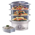 Russell Hobbs Food Steamer 3 Tier with 1L Rice Bowl & 60 Minute Timer - 21140