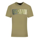 GS RAW Box Logo Khaki T-Shirt