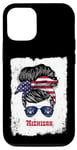 Coque pour iPhone 13 Lunettes de soleil Michigan Girls Trip Messy Bun US Flag