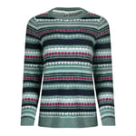 Weird Fish Womens/Ladies Tyla Patterned Knitted Jumper (Frosty Spruce) - Forest Green material_polyester - Size 8 UK