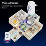 Smart Wireless Welcome Doorbell Home Security Alarm 100-220V EU( ) REZ