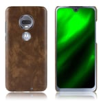 Motorola Moto G7 litsi pintainen nahkainen suojakotelo - Ruskea