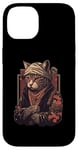 Coque pour iPhone 14 Yakuza Chat Japonais Mafia Tatouage Fleurs