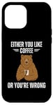 Coque pour iPhone 12 Pro Max Ours vintage « You Like Coffee or You're Wrong Lover »