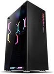 ABKONCORE E-ATX Premium Slim Full-Tower PC Gaming Case avec 6 Ventilateurs ARGB 120 mm préinstallés, 2 côtés en Verre trempé, E/S LED RVB, R310 avec télécommande sans Fil et 61 Modes LED différents