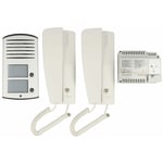 Kit interphone Swing Linea 2000 apparent 1 station de porte (alu),2 stations int.