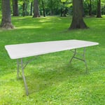 Skylantern - Table Pliante 180 cm Rectangulaire Blanche - Table de Camping Pliante 6 / 8 personnes L180 x l74 x H74cm - Table pliante Exterieur en