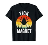 Tick Magnet Funny Camping Hiking Bug Retro Insect Repellent T-Shirt