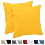 Dreamzie Taie Oreiller 50x50 cm (Lot de 2) 100% Coton Jersey 150 GSM - Jaune - Taie d'oreiller 50 x 50 Coton - Housse de Coussin Résistant et Hypoallergénique pour Oreiller